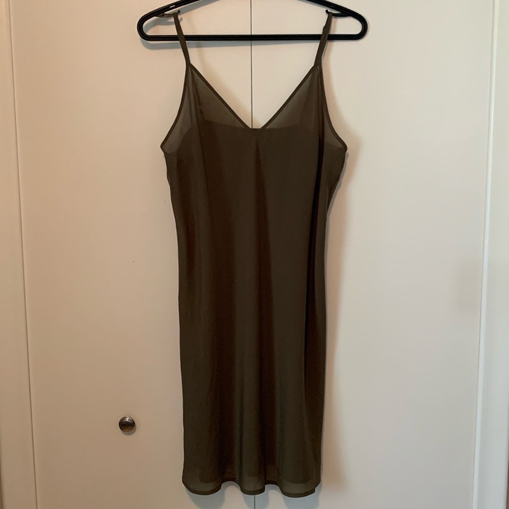 Olive Green Slip/Cover Up Dress Fits Small/Medium